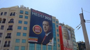 An AKP campaign poster that reads, “Istanbul is Ready, Target 2023” 